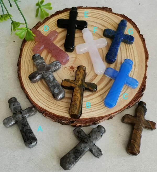 Figura de cruz - Piedra de fuego - piedra Ojo de Tigre