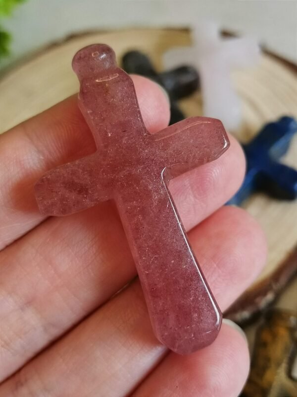 Figura de cruz - Piedra de fuego - piedra Ojo de Tigre