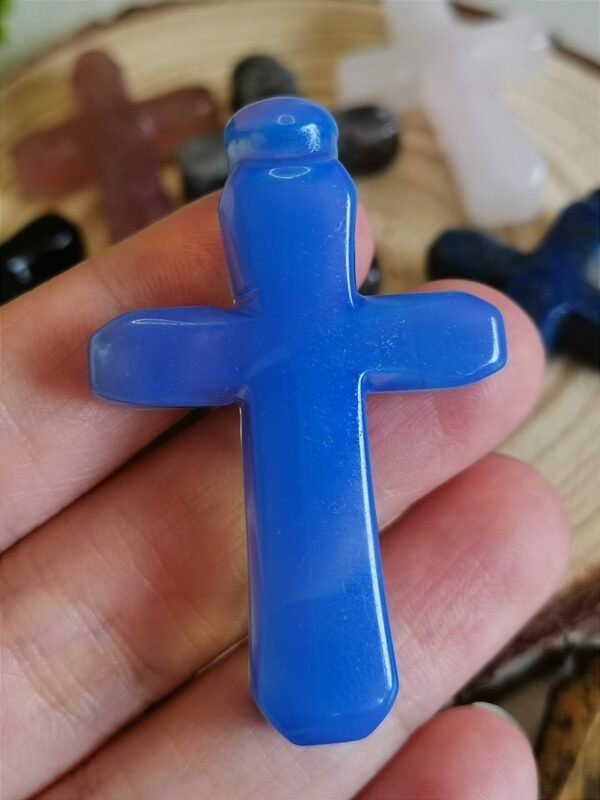 Figura de cruz - Piedra de fuego - piedra Ojo de Tigre