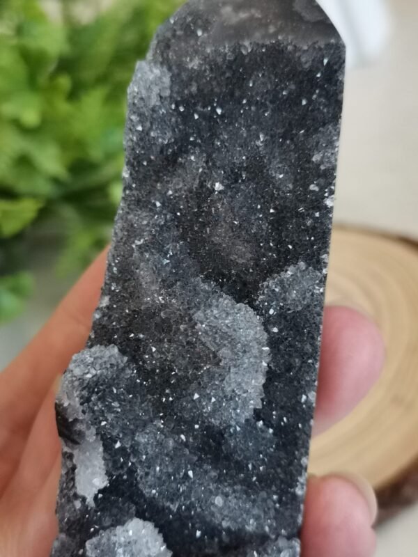 oznorCO Obelisco de ágata negra natural torre