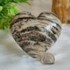 Natural Ocean Jasper Heart · Distinctive Zebra Pattern · Decorative Piece with Geode · Collectible Crystal