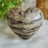Natural Ocean Jasper Heart · Distinctive Zebra Pattern · Decorative Piece with Geode · Collectible Crystal