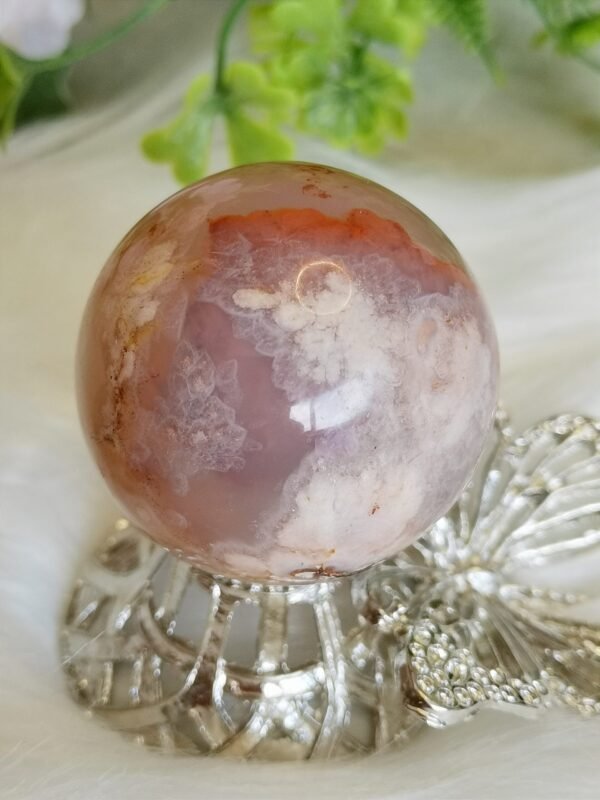 oznorCO Esfera de ágata sakura rosa natural