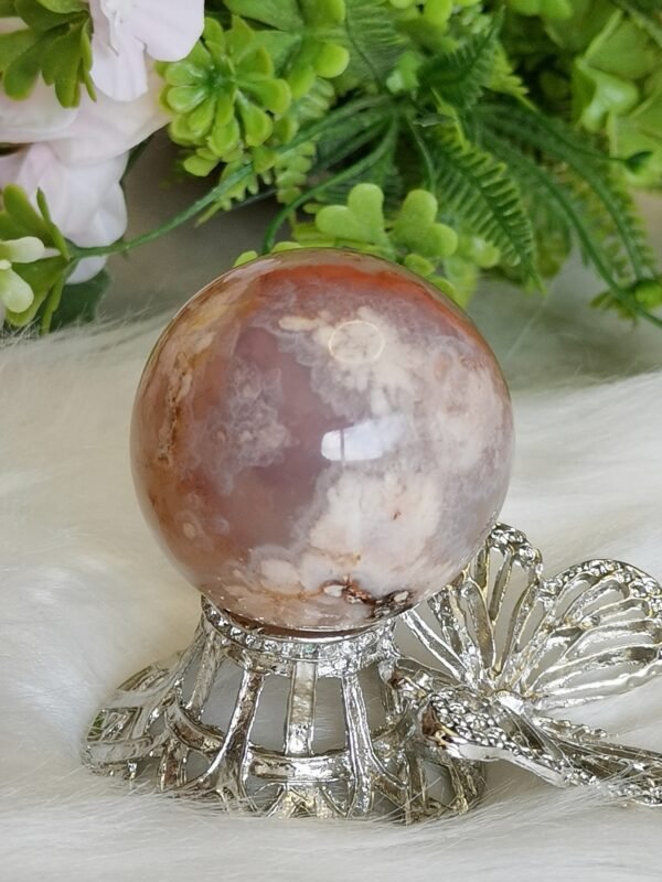 oznorCO Esfera de ágata sakura rosa natural