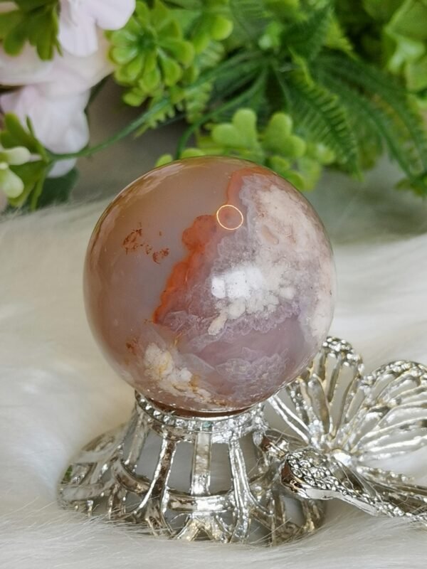 oznorCO Esfera de ágata sakura rosa natural