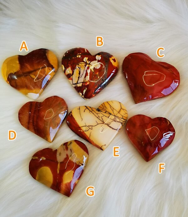 oznorCO Corazón/Piedra de Palma de Jaspe Multicolor Natural · Rojo y Amarillo Intenso · Decoración Crystal Home Decor y Colección