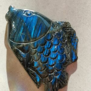 Fish carved from natural labradorite