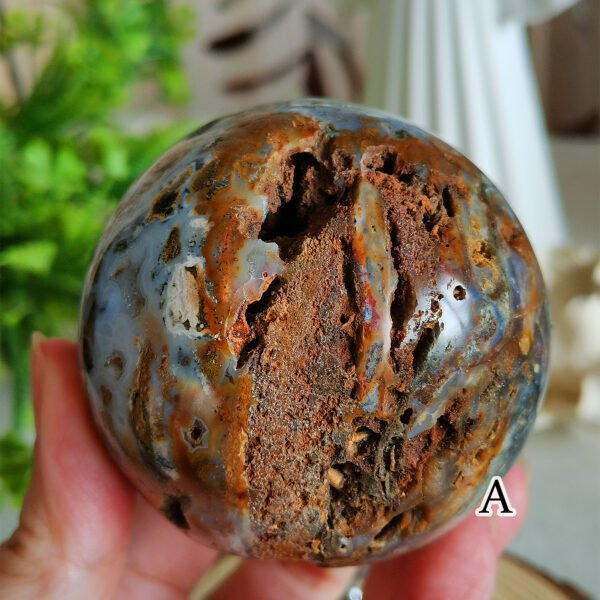 mmexport1769616571939 Natural Ocean Jasper Egg · Defined Pattern with Cavities · Decorative and Collectible Piece