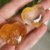 Natural Yellow Garden Quartz Heart · Clear Crystal with Inclusions · Collectible and Energy Decorative Piece