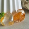 Natural Yellow Garden Quartz Heart · Clear Crystal with Inclusions · Collectible and Energy Decorative Piece