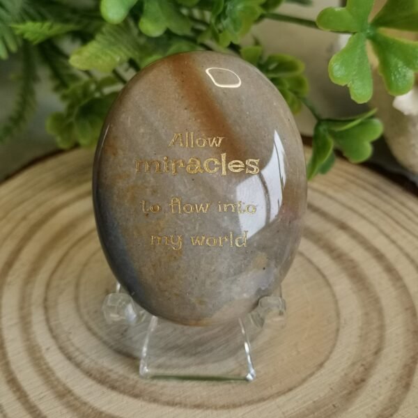 Natural palm stone wish stone · Ocean jasper / Amazonite / Carnelian / Opal / Quartz with inclusions · Meditation and collection stone