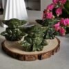 oznorCO Yoda figure in natural green stone · Home decoration · Hand-carved sculpture · Unique collector's item