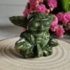 oznorCO Yoda figure in natural green stone · Home decoration · Hand-carved sculpture · Unique collector's item