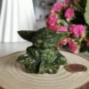 oznorCO Yoda figure in natural green stone · Home decoration · Hand-carved sculpture · Unique collector's item