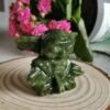 oznorCO Yoda figure in natural green stone · Home decoration · Hand-carved sculpture · Unique collector's item
