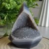 Natural quartz pyramid with geode · Home decoration · Meditation and healing crystal