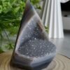 Natural quartz pyramid with geode · Home decoration · Meditation and healing crystal