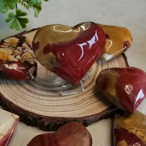 oznorCO Corazón/Piedra de Palma de Jaspe Multicolor Natural · Rojo y Amarillo Intenso · Decoración Crystal Home Decor y Colección