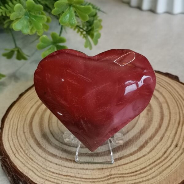 oznorCO Corazón/Piedra de Palma de Jaspe Multicolor Natural · Rojo y Amarillo Intenso · Decoración Crystal Home Decor y Colección