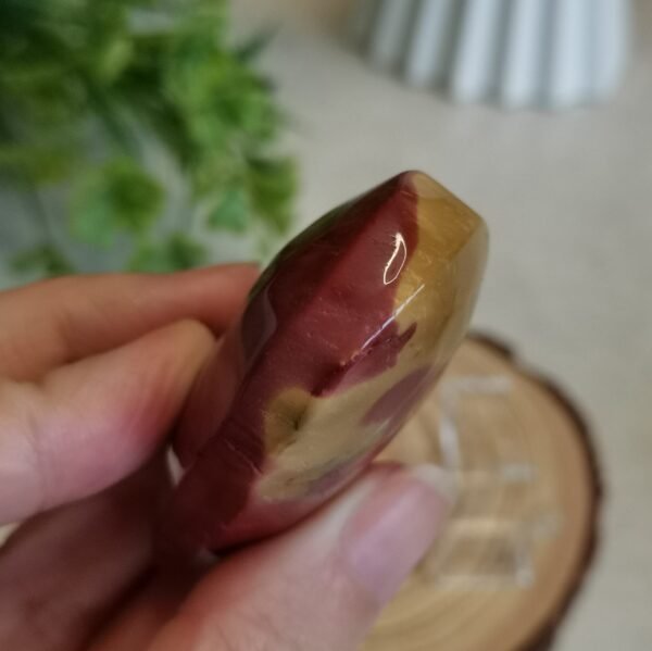 oznorCO Corazón/Piedra de Palma de Jaspe Multicolor Natural · Rojo y Amarillo Intenso · Decoración Crystal Home Decor y Colección