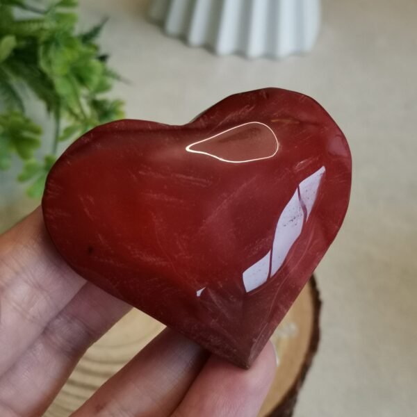 oznorCO Corazón/Piedra de Palma de Jaspe Multicolor Natural · Rojo y Amarillo Intenso · Decoración Crystal Home Decor y Colección