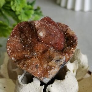 oznorCO Corazón de ágata encaje natural con geoda · Pieza única decorativa · Crystal home decor y colección