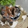 Natural lace agate heart with geode · Unique decorative piece · Crystal home decor and collection
