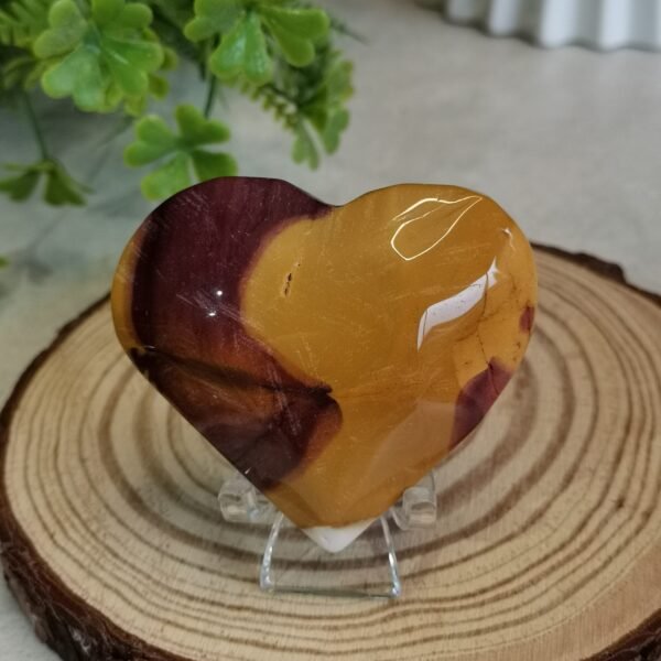 oznorCO Corazón/Piedra de Palma de Jaspe Multicolor Natural · Rojo y Amarillo Intenso · Decoración Crystal Home Decor y Colección
