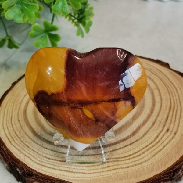 oznorCO Corazón/Piedra de Palma de Jaspe Multicolor Natural · Rojo y Amarillo Intenso · Decoración Crystal Home Decor y Colección