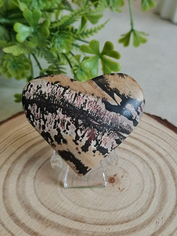Natural Picture Jasper Heart – Polished Landscape Jasper – Home Decor, Meditation, and Collectibles