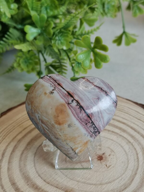 Natural Picture Jasper Heart – Polished Landscape Jasper – Home Decor, Meditation, and Collectibles