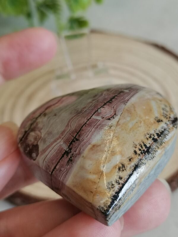 Natural Picture Jasper Heart – Polished Landscape Jasper – Home Decor, Meditation, and Collectibles