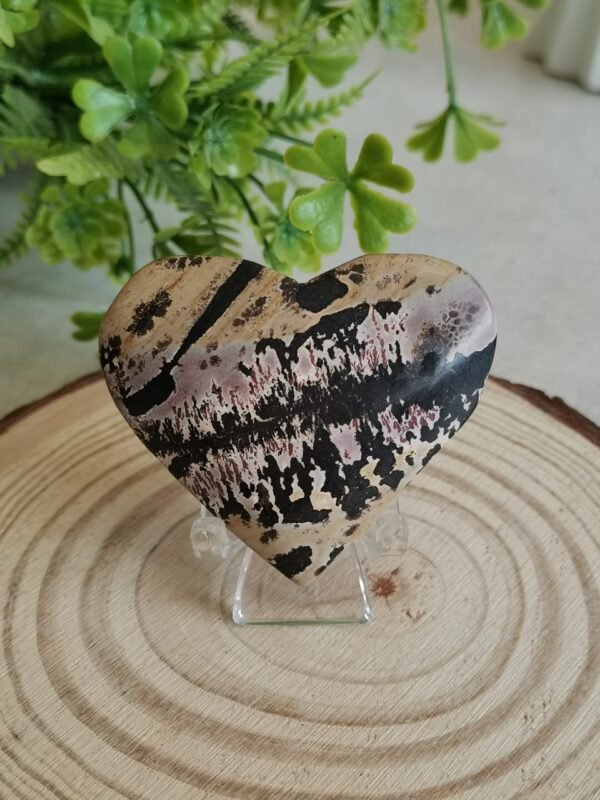 Natural Picture Jasper Heart – Polished Landscape Jasper – Home Decor, Meditation, and Collectibles