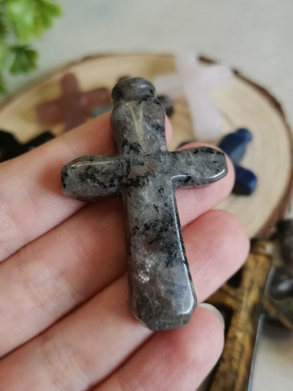 Figura de cruz - Piedra de fuego - piedra Ojo de Tigre