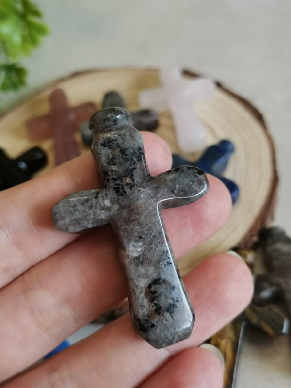 Figura de cruz - Piedra de fuego - piedra Ojo de Tigre