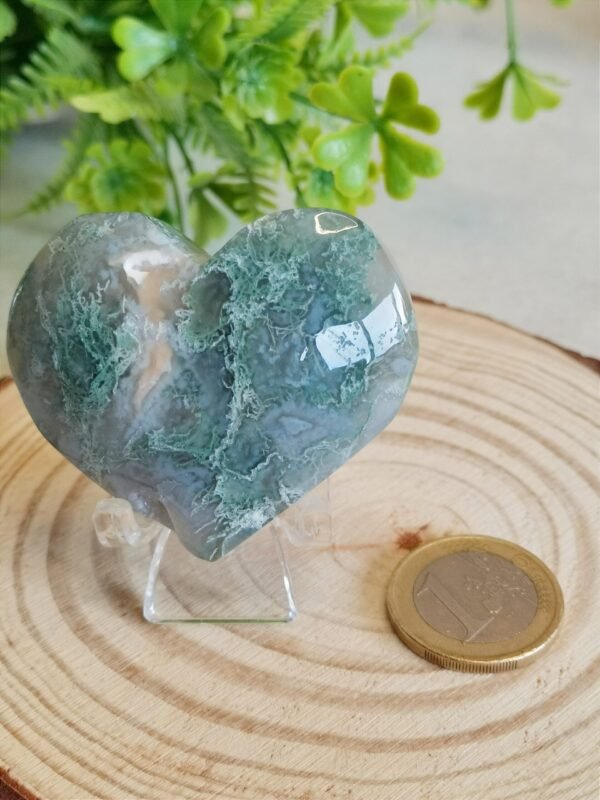 Corazón de ágata musgo verde natural