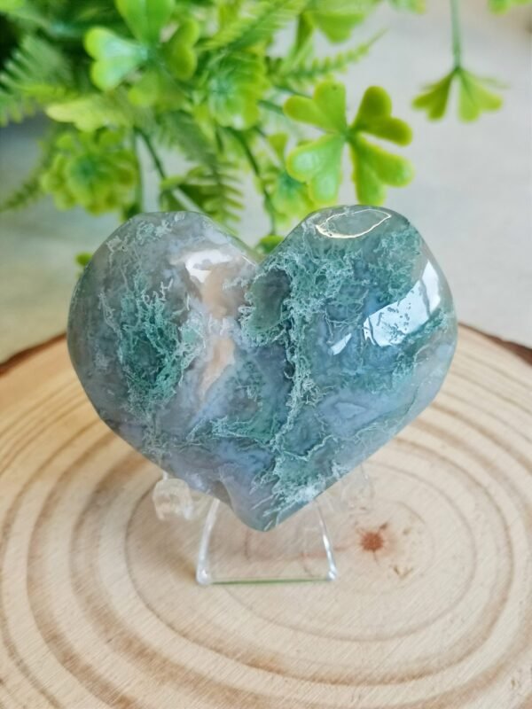 Corazón de ágata musgo verde natural