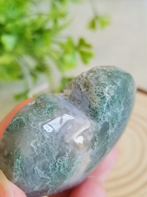 Corazón de ágata musgo verde natural