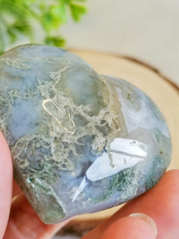 Corazón de ágata musgo verde natural