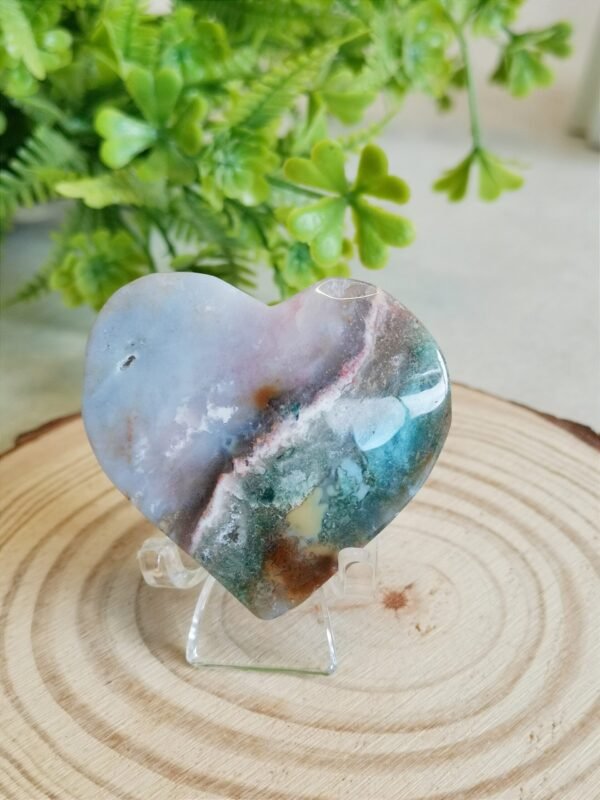 Corazón de ágata musgo verde natural