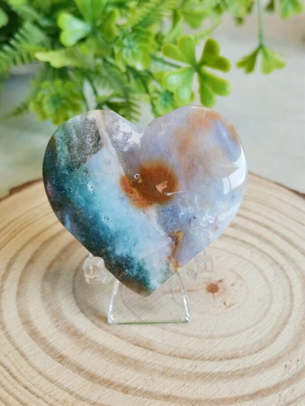 Corazón de ágata musgo verde natural