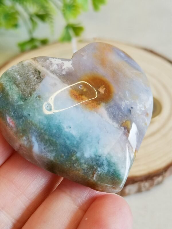 Corazón de ágata musgo verde natural