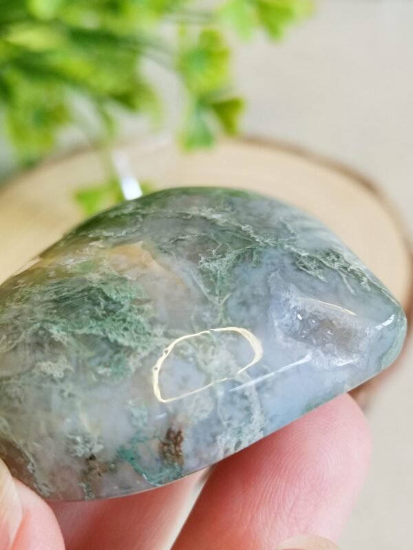 Corazón de ágata musgo verde natural