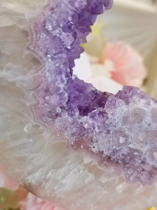 Luna grande de amatista y ágata natural