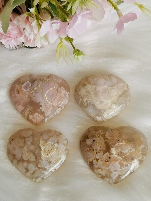 Corazón de Ágata Sakura Rosa