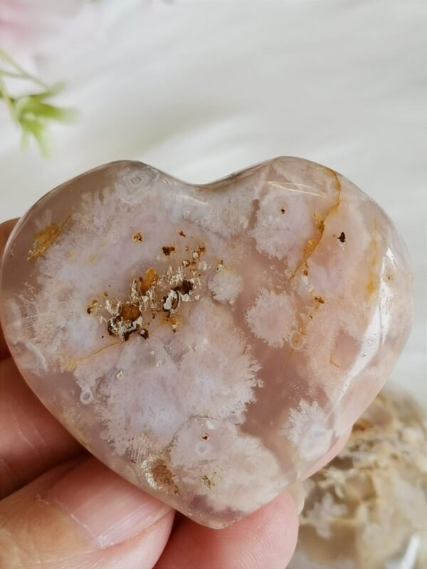 Corazón de Ágata Sakura Rosa