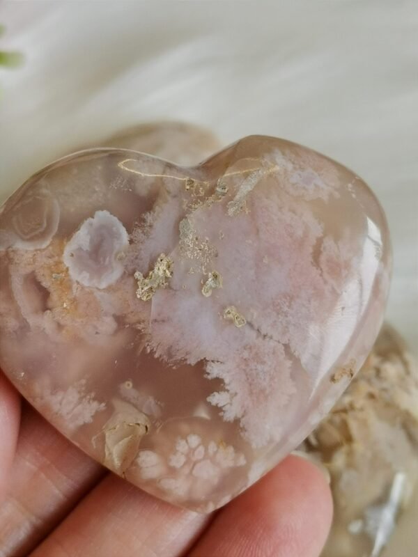 Corazón de Ágata Sakura Rosa