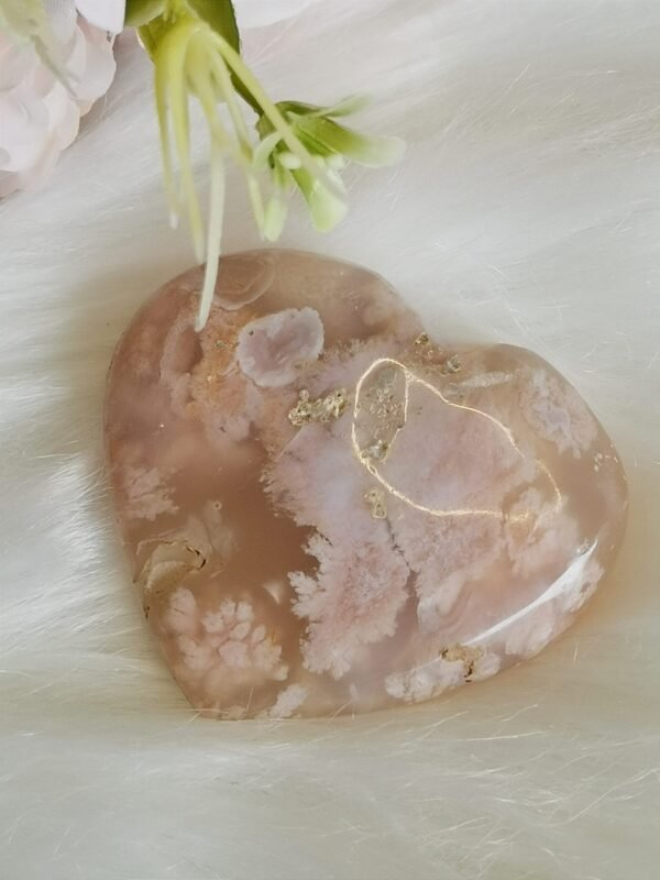 Corazón de Ágata Sakura Rosa