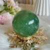 Natural green fluorite crystal sphere