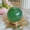 Natural green fluorite crystal sphere